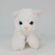 Aurora World White Kitten Cat Plush Stuffed Animal Blue Eyes Shaggy Soft 6 Inch