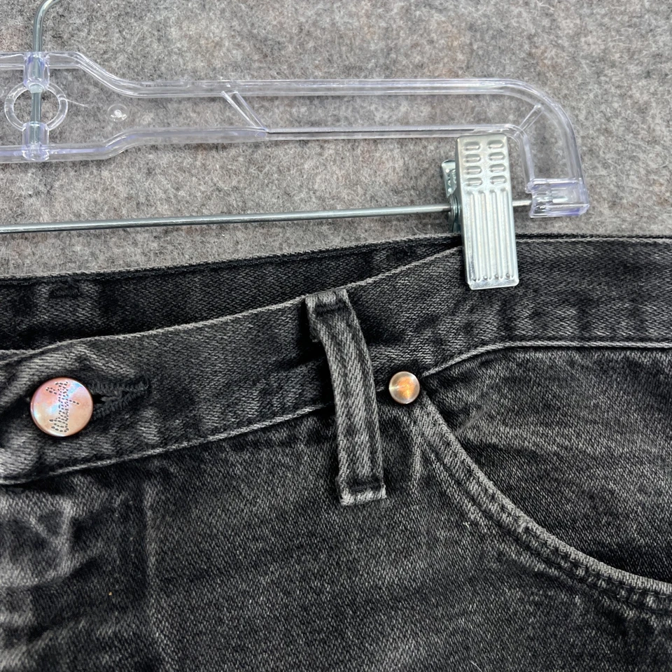 Jeans Wrangler masculino 36x32 preto denim perna reta ajuste clássico 5 bolsos 836W8K - Imagem 3 de 4