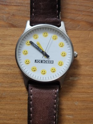 Vintage 1995 Joe Boxer ''Big hand, Little hand'' Smiley Face Unisex Quartz Watch