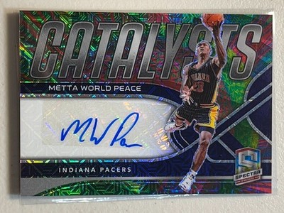 Metta World Peace 2021-22 Panini Spectra /25 Meta Prizm Autograph Catalysts