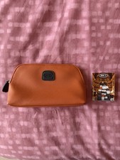 BRICS Qatar Airways washbag / toiletries bag - orange / dark brown, brand new