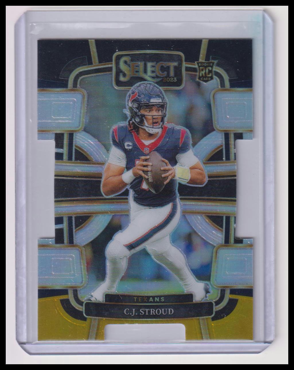 2023 Panini Select #41 C.J. Stroud Black and Gold Prizms Die Cuts