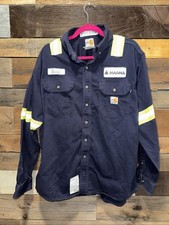 Carhartt Flame Resistant FR Hi Vis Reflective Work Shirt High Visibility Size L