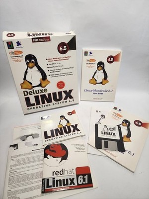 RED HAT LINUX MANDRAKE 6.5 DELUXE OPERATING SYSTEM - Used VGC! Plus Extra