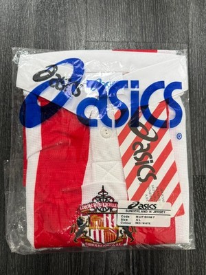 Brandneu mit Etikett Original Asics Sunderland AFC 1997/1998 Heimtrikot Herren Extra Large XL