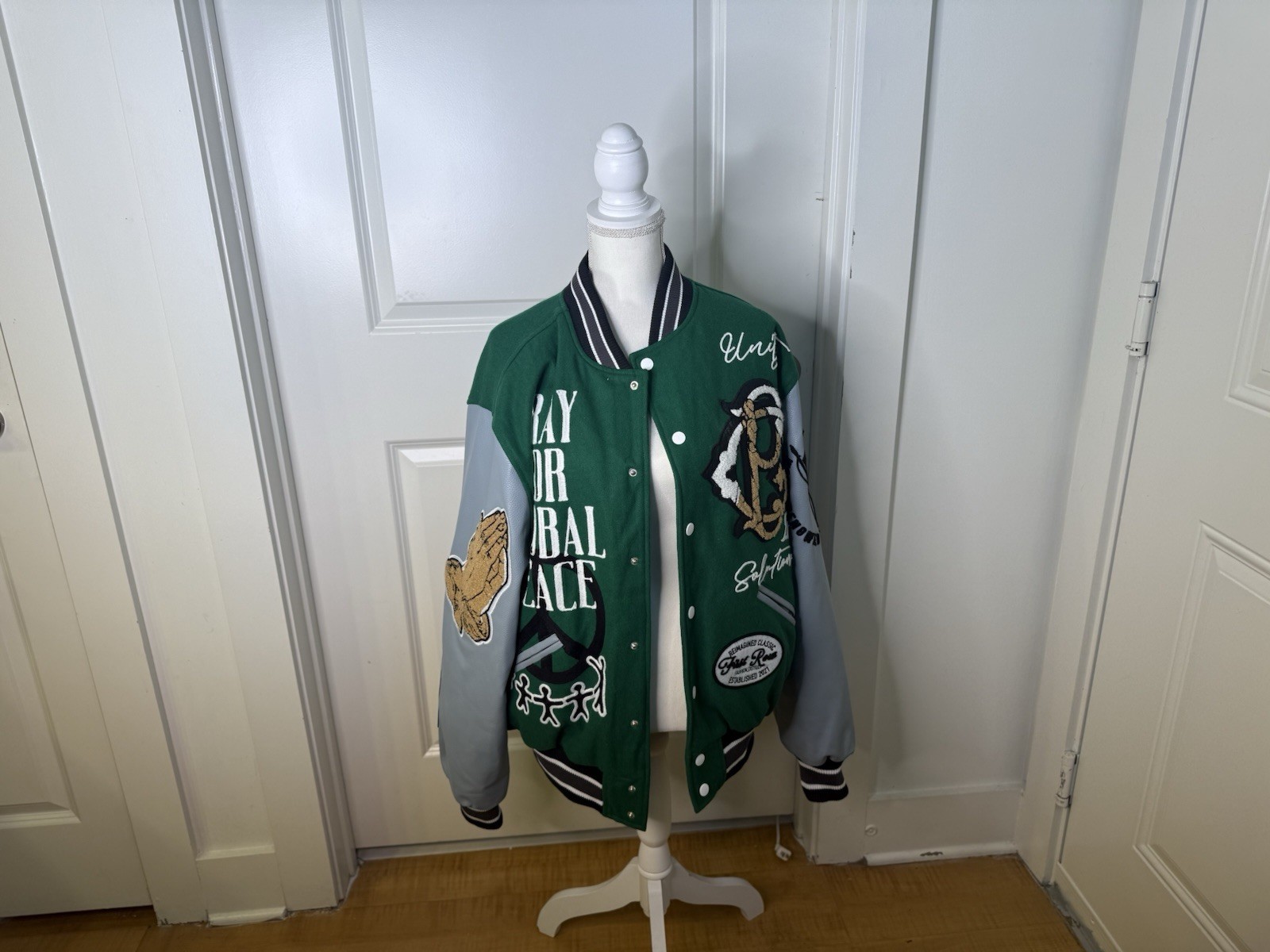 First Row “Global Peace” multi-patch varsity (sty… - image 1