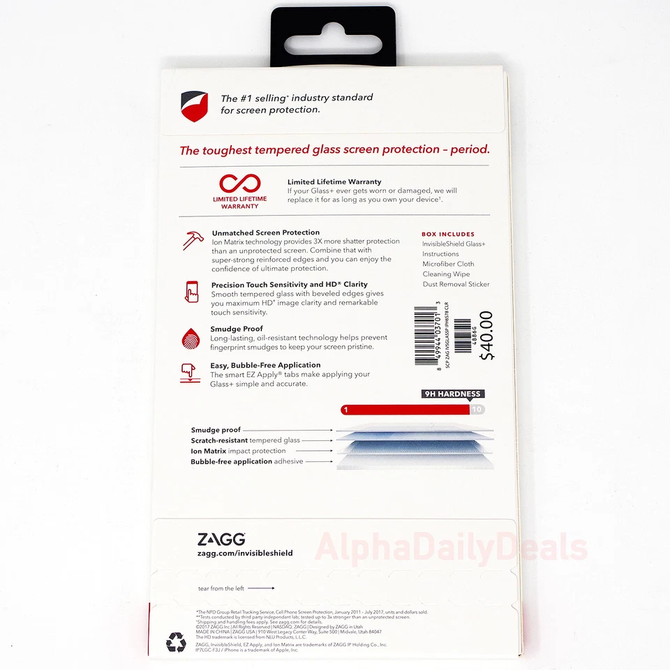 Paquete de 2 protectores de pantalla de vidrio templado ZAGG iPhone 8 7 6s 6+ Foto 2 de 2