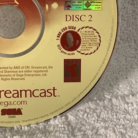 Shenmue [Black Label] (Sega Dreamcast, 2002) Disc 2 Only Works More In Store