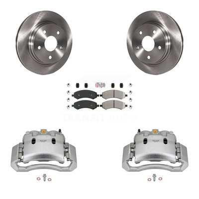 Front Disc Brake Caliper Rotors And Semi-Metallic Pads Kit For Dodge Ram 1500