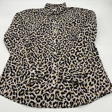 J. Crew Leopard Animal Print Collared Button Down Shirt Sz S