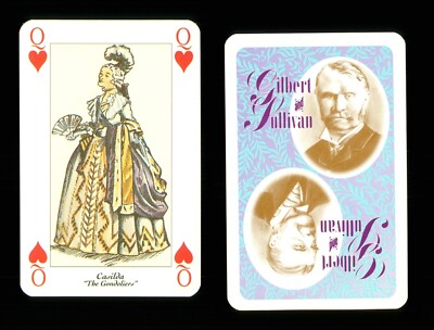 Playing card Gilbert & Sullivan play Casilda Queen of Hearts S02
