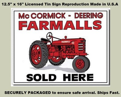 McCormick Deering Farmalls TIN SIGN metal poster vintage tractor farm decor #26