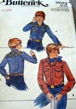 VTG 1970s MENS SHIRT Sewing Pattern Chest 36 1/2