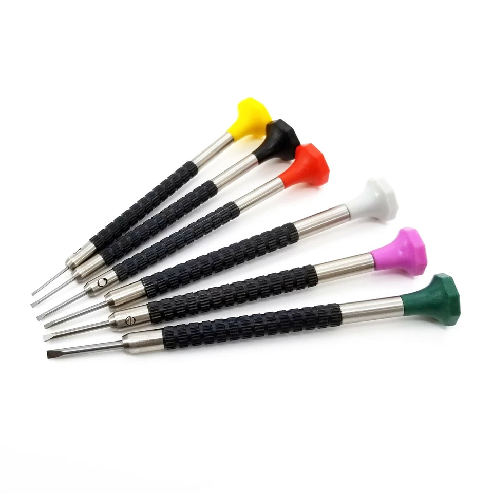 TIMELAB Reloj Joyería Herramienta de Reparación Juego de Destornilladores Cabeza Plana Hojas 6 Piezas Foto 2 de 4