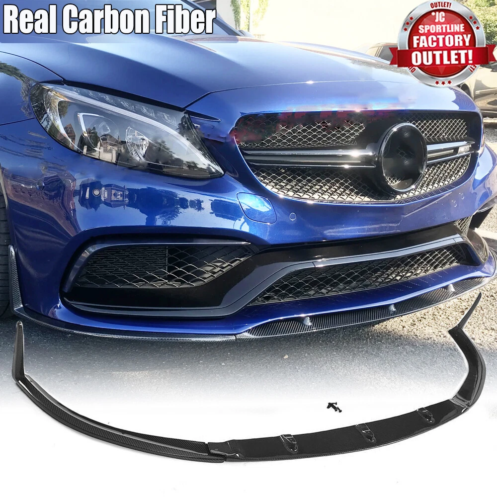 For Mercedes W205 C205 C63 AMG Coupe 2015 Carbon Fiber Front Bumper Lip Spoiler