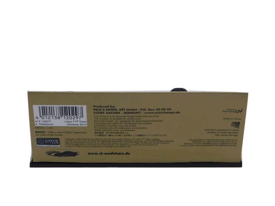 MINICHAMPS 1:43 LOTUS F1 TEAM RÄIKKÖNEN SHOWCAR 2013 E21 413130077 Formel 1 - Bild 4 von 4