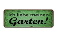 Blechschild Spruch 27X10 Cm Ich Liebe Meinen Garten Metall Deko Schild Tin Sign