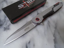 S-TEC Assisted Open 3 Tone Pocket Knife Linerlock Folder T271278 8" OA New