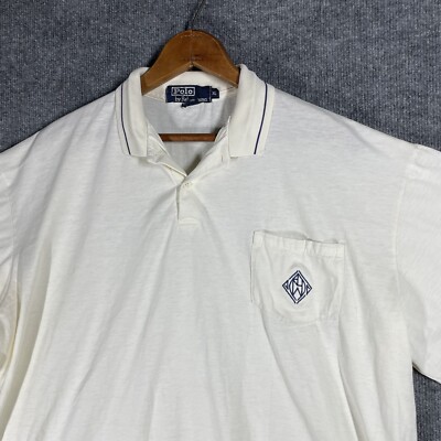 VINTAGE 90s Polo Ralph Lauren Shirt Size XL USA Fine Cotton Pocket