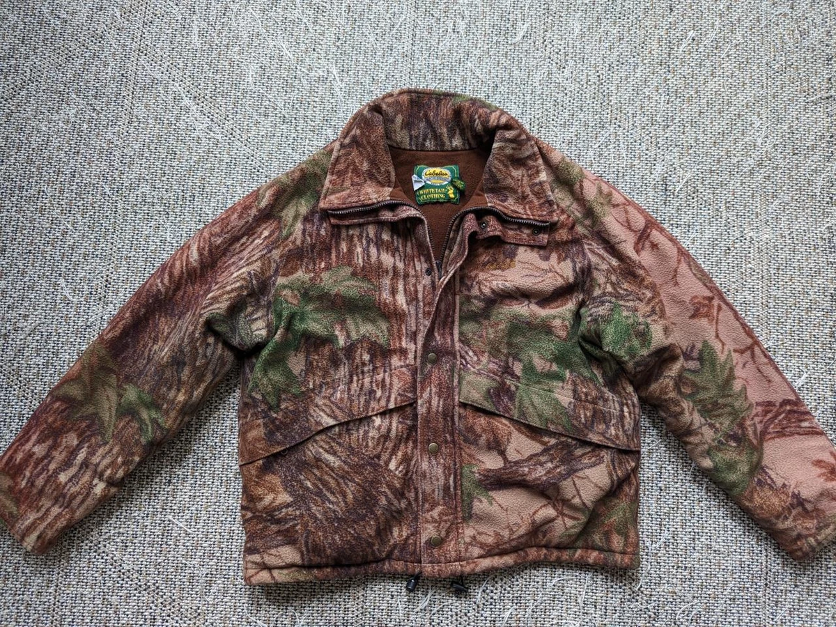 vintage USA made CABELAS fleece L camouflage GORE TEX hunting jacket REALTREE