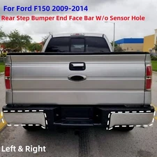 Chrome Rear Step Bumper End Face Bar Set w/o Sensor Hole For Ford F150 2009-2014