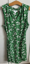 Ladies Market and Spruce Size Large Green Floral Tea Dress Summer