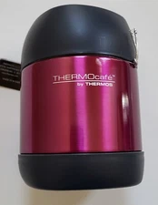 Thermos 12 oz ThermoCafe Stainless Steel Insulated Vacuum Food Jar, DK PINK NEW