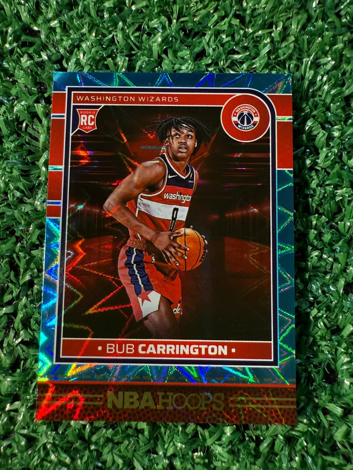 2024-25 Panini Nba Hoops - Rookies Bub Carrington #244 Teal Explosion (RC)