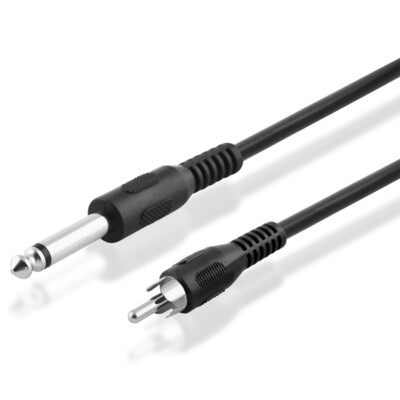 2 Meter Audio Chinch Kabel Adapter Cinch Stecker auf 6,3mm Mono Klinke Kopfhörer