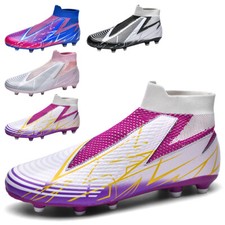 NEW Football Boots For Men High-Top Soccer Shoes Anti-Skid Cleats Sport Sneakers