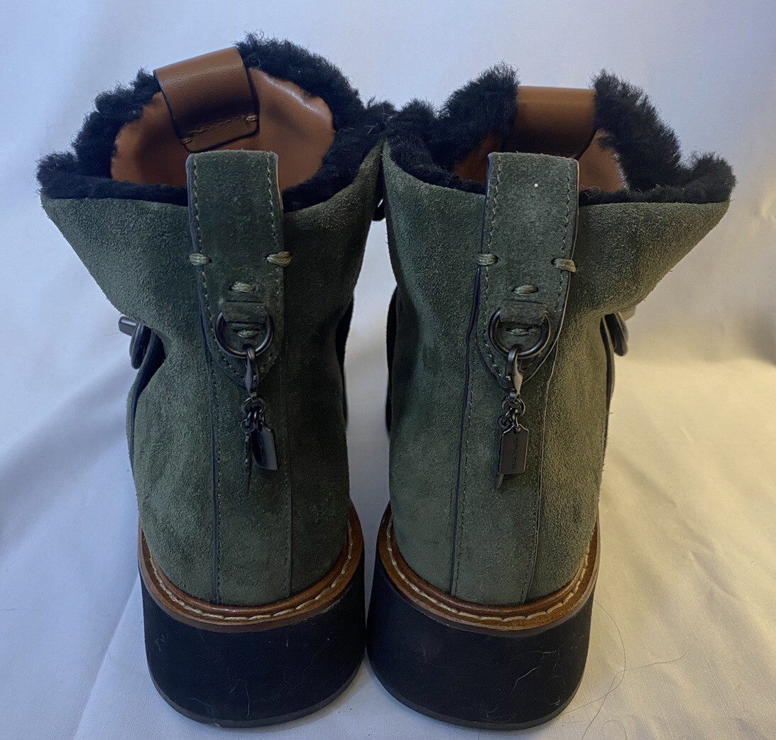 COACH G1354 Urban Hiker Suede Ankle Shearling Cold Weather Boots