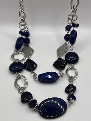 COLOR By Kohl s Multicolor Blue Beads Statement Necklace-NWT