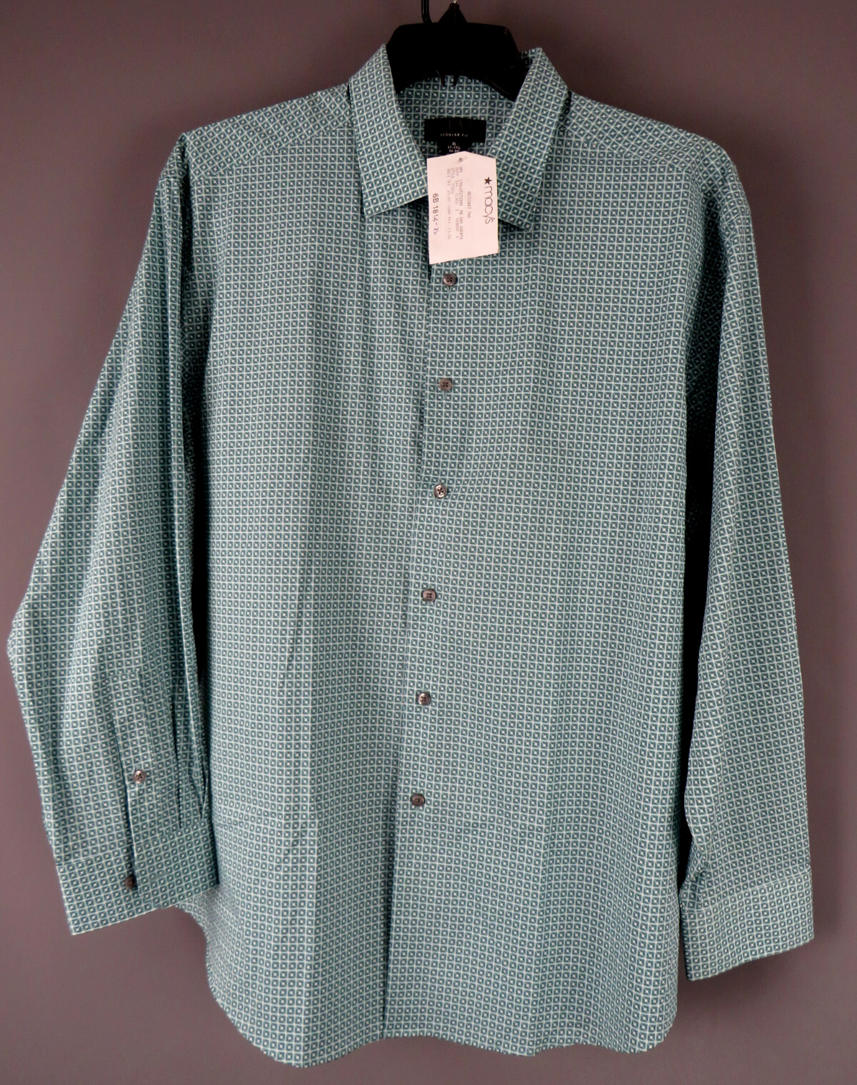 Рубашка Alfani Regular Fit устойчивая к пятнам 65 Размер XL 17-175 6B НОВИНКА 1814 года 4690₽