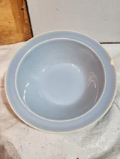 TAYLOR SMITH & TAYLOR rare LURAY Pastel Blue Rimmed Serving Bowl 9" x 2.75"