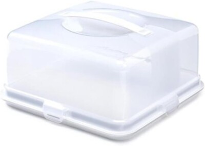 Whitefurze quadratische Kuchenbox, weiß, 30 x 15 x 30 cm - robuste und stilvolle Torte