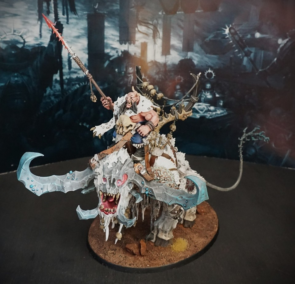 Frostlord on Stonehorn - Ogor Mawtribes : r/minipainting