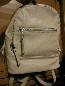 tan faux leather backpack