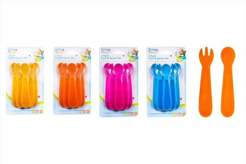 First Steps PACK OF SIX SPOON FORK SET Children Toddler Baby Random pack(FS675)