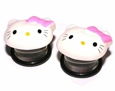 Hello Kitty O-Ring Acrylic Gauges/Plugs/Tunnels 2 Piece (1 Pair) (A/2/2/27)
