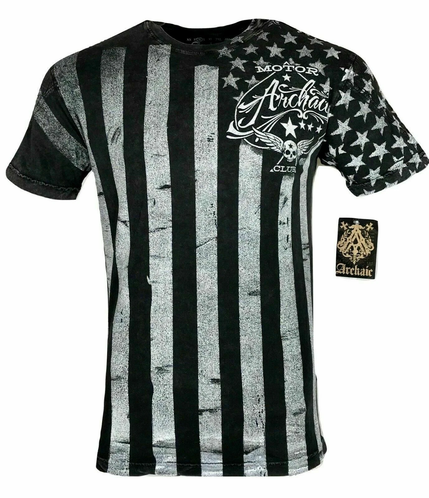 ARCHAIC by AFFLICTION Men's T-Shirt NATION Skull Wings US Flag Black S-4XL $40
Opens in a new window
