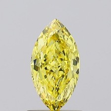 1.09 Ct MARQUISE Cut Fancy Intense Yellow VVS2 Clarity IGI Certified CVD Diamond