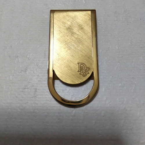 Christian Dior pince à billets logo vintage authentique occasion couleur or