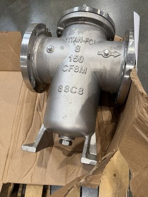 Titan FCI BS 85-CS Series- 8'' Simplex Basket Strainer, 150# Flanged, Clamped Cov