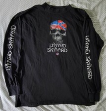 Lynyrd Skynyrd Rebel Skull  Scrossbones Long Sleeve L