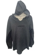 LGND Supply Co. Women's Size Small V-Neck Hoodie in Gray Raw Hem