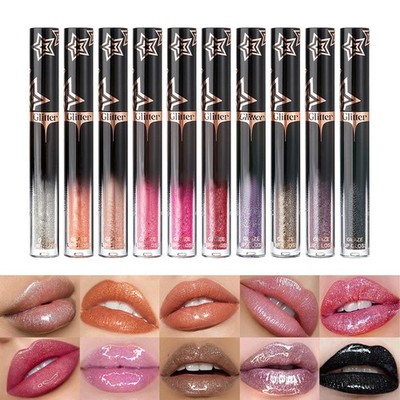 Damen Perlmuttfarben Lip Glaze Lipgloss Glänzend Lippenstift für Lippen-Make-up