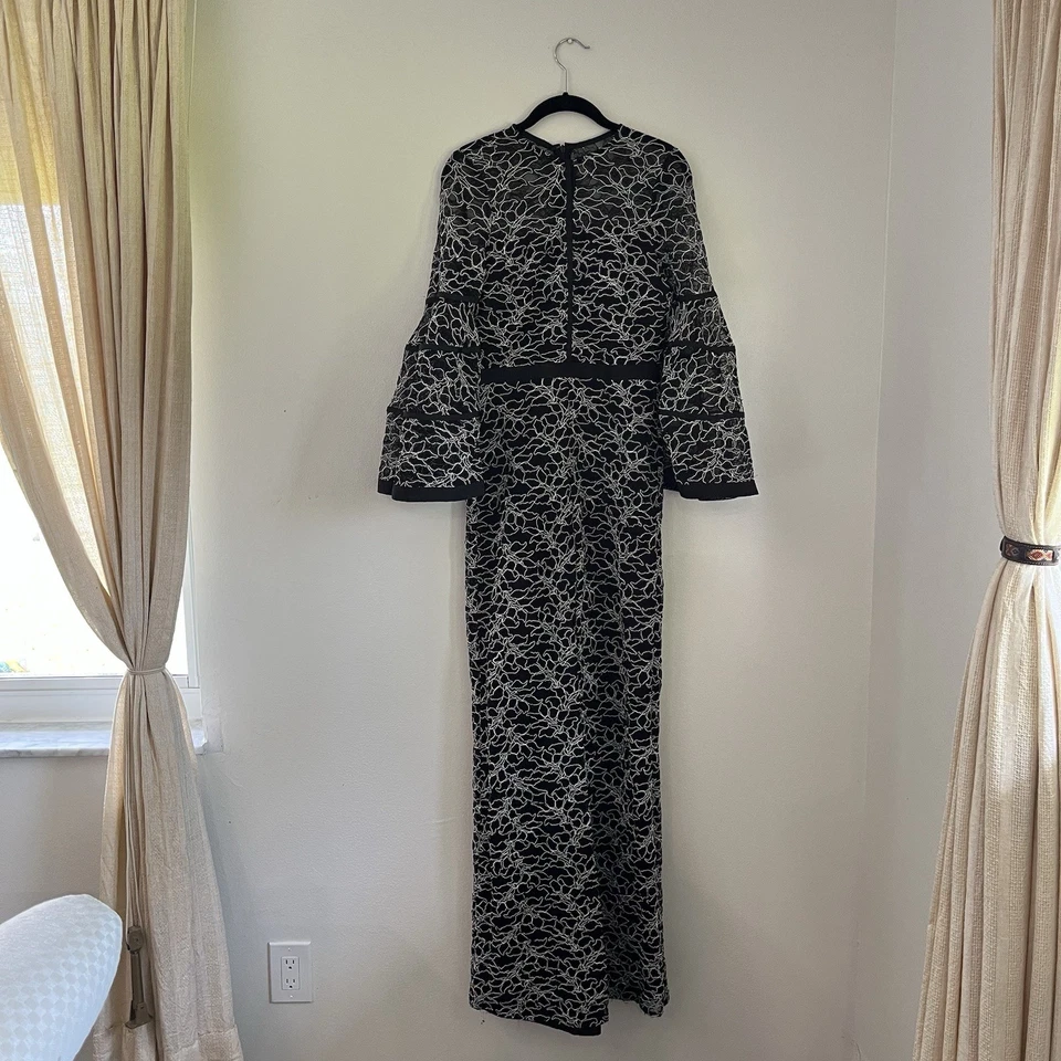 Mono Alexis Blanco y Negro Encaje Manga Campana Jurnee Pierna Ancha Foto 2 de 4