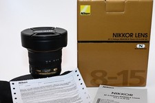 Nikon AF-S Nikkor FISHEYE 8-15mm f/3.5-4.5E ED Zoom: UNUSED APPEARANCE IN BOX