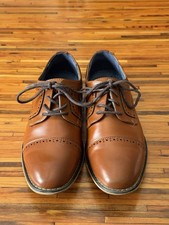 Bruno Marc Prince Boys Brown Oxford Dress Shoes Cap Toe Brogue US 4 EU 36