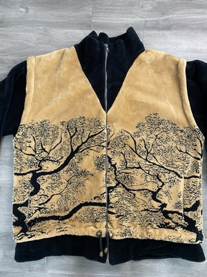 Vintage Denali Jacket Men s Size Large Plush Fleece Ski Jacket Lined Forest Tree